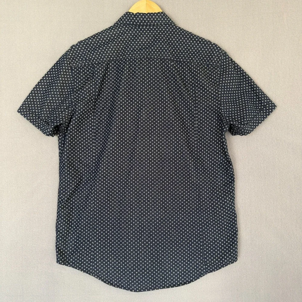 Calvin Klein Jeans Shirt Mens Medium Navy Blue Short Sleeve Button Up Pockets